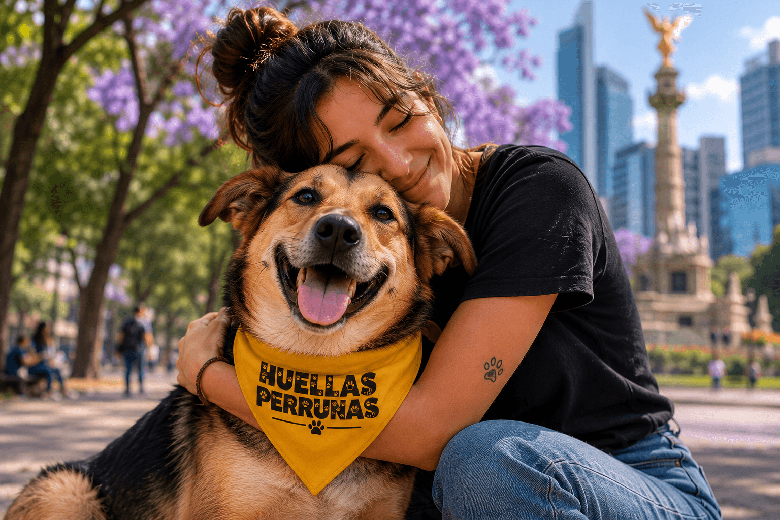 Perro feliz esperando un hogar